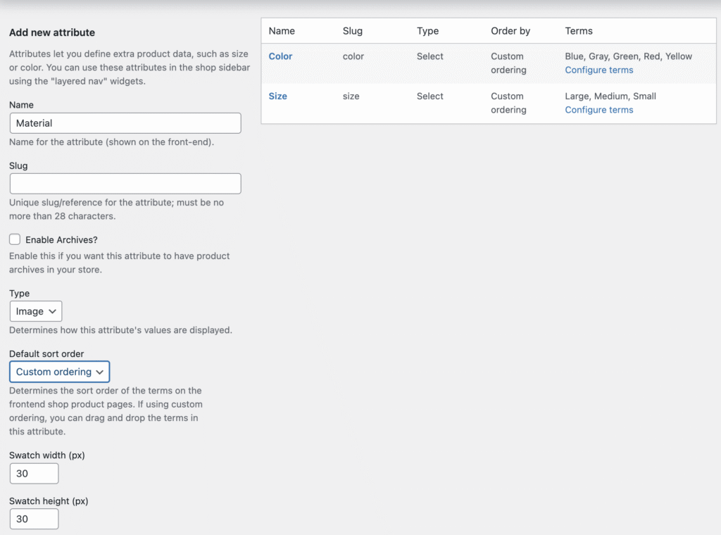 Simple Variation Swatches for WooCommerce